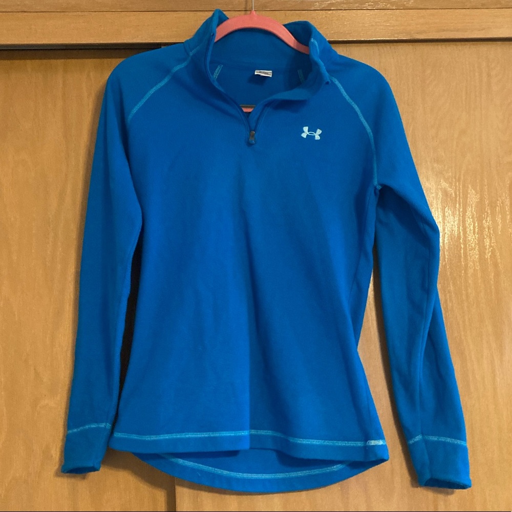 EUC UA Fleece Half zip Pullover blue s jacket